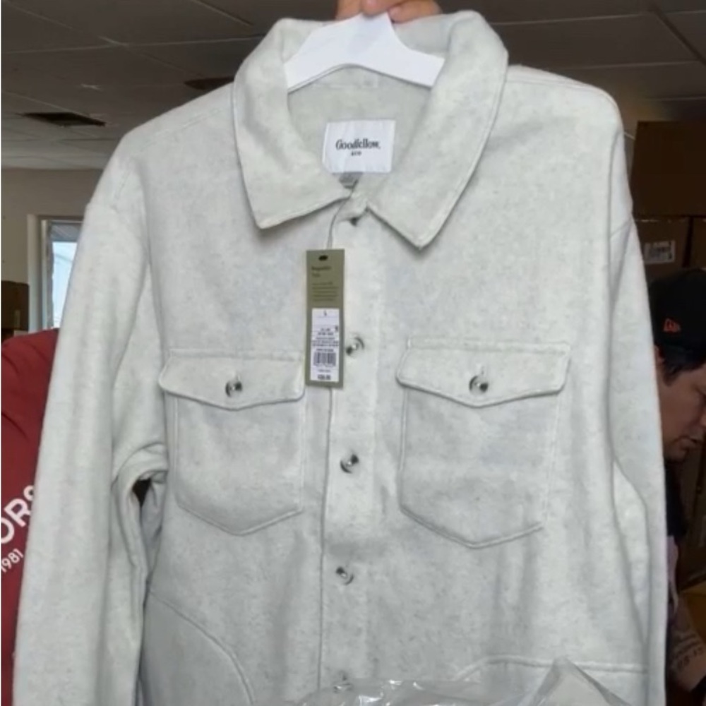 Goodfellow & Co Off-White Button-Up Jacket